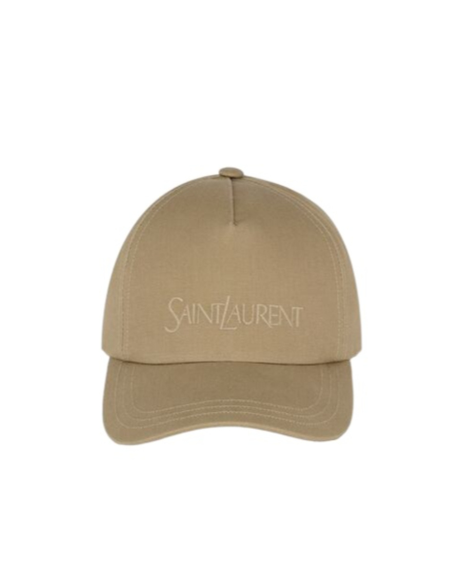 Saint Laurent Logo Embroidery Baseball Cap In Nude