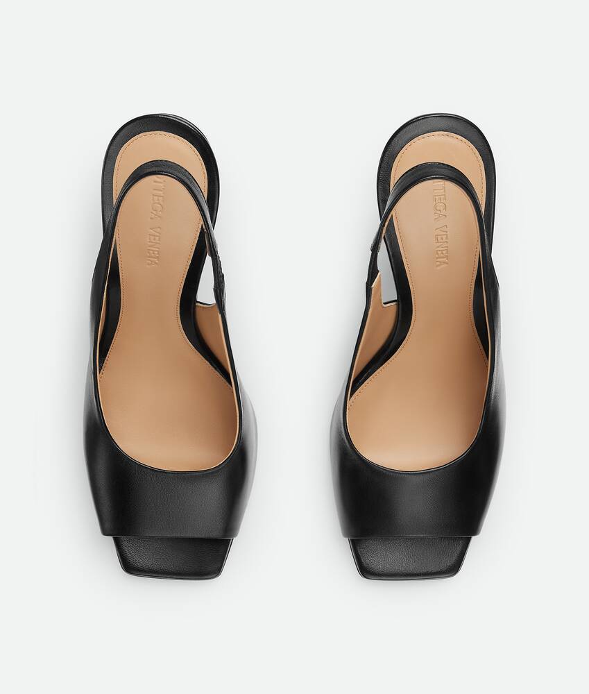 Bottega Veneta Leather Knot Slingback Heels 90 In Black