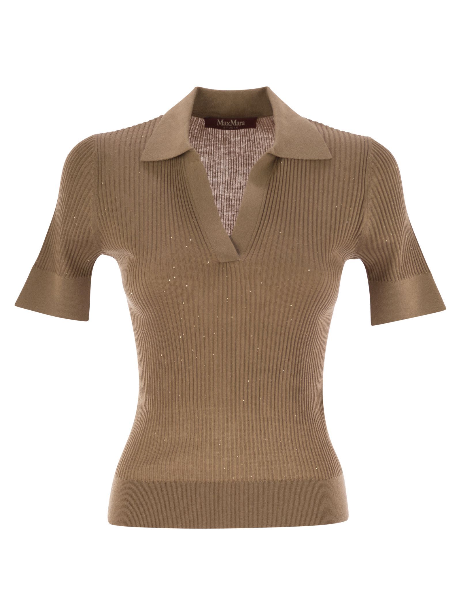 Max Mara Short-sleeved Polo Shirt In Brown