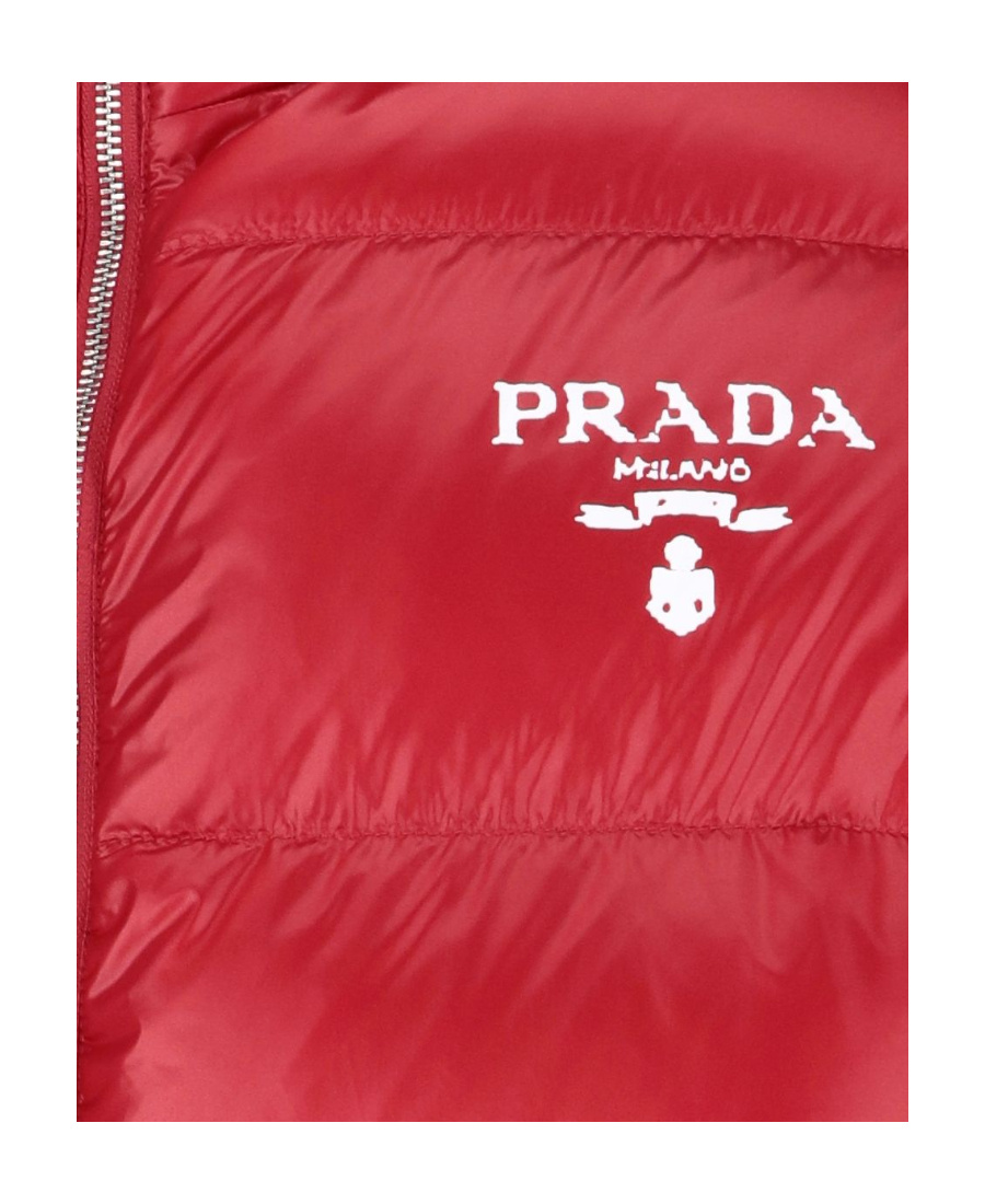 Prada Red Recycled Nylon Down Jacket In Red