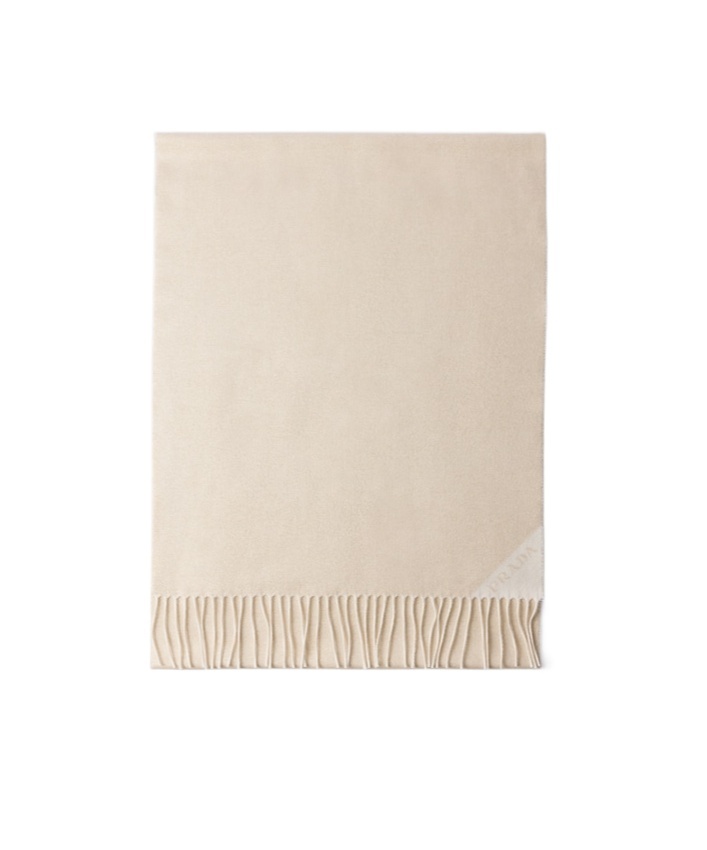 Prada Silk-cashmere Jacquard Scarf In Nude