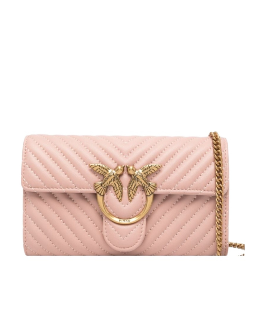 Shop Pinko Flip Shoulder Bag In Nude