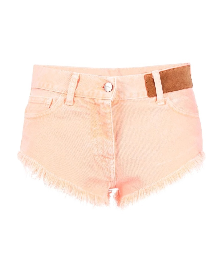 Palm Angels Denim Hot Pants In Nude