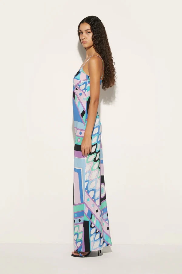 PUCCI VIVARA-PRINT SILK MAXIDRESS