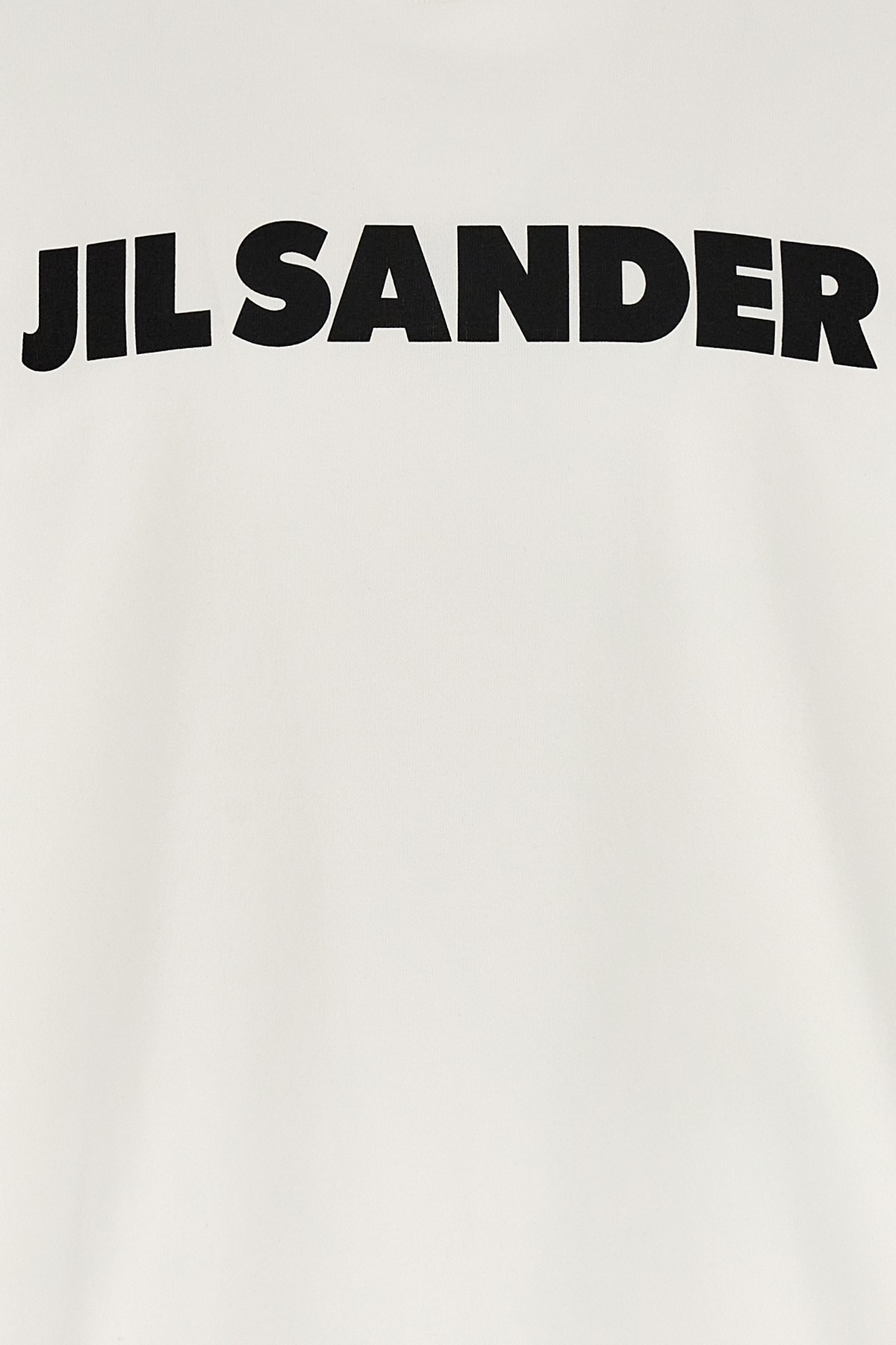 Jil Sander Men White Crewneck Sweatshirt With Contrasting Logo Print At The Front In Cotton Man In White