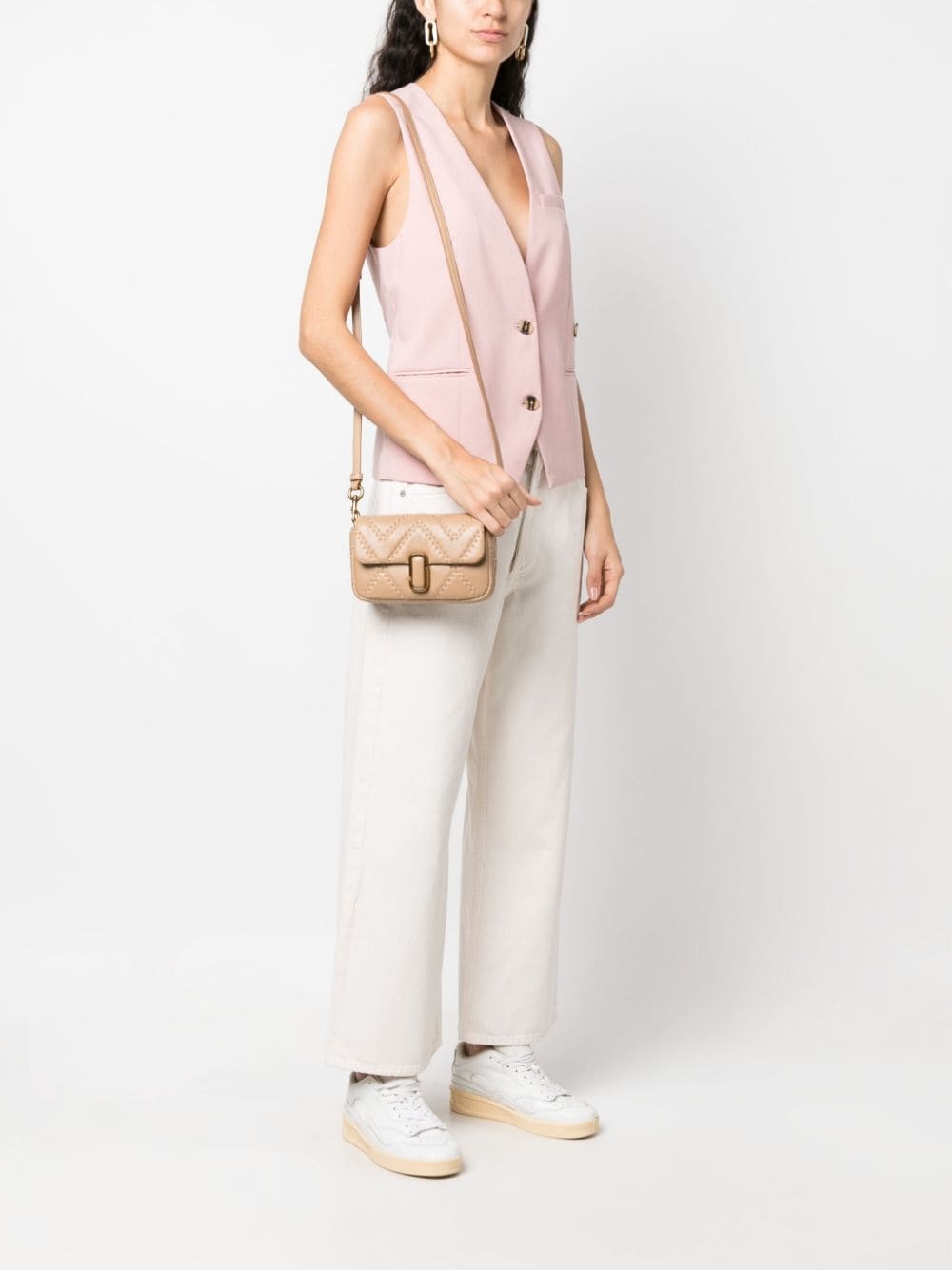 Marc Jacobs Mini The J Marc Quilted Shoulder Bag In Nude