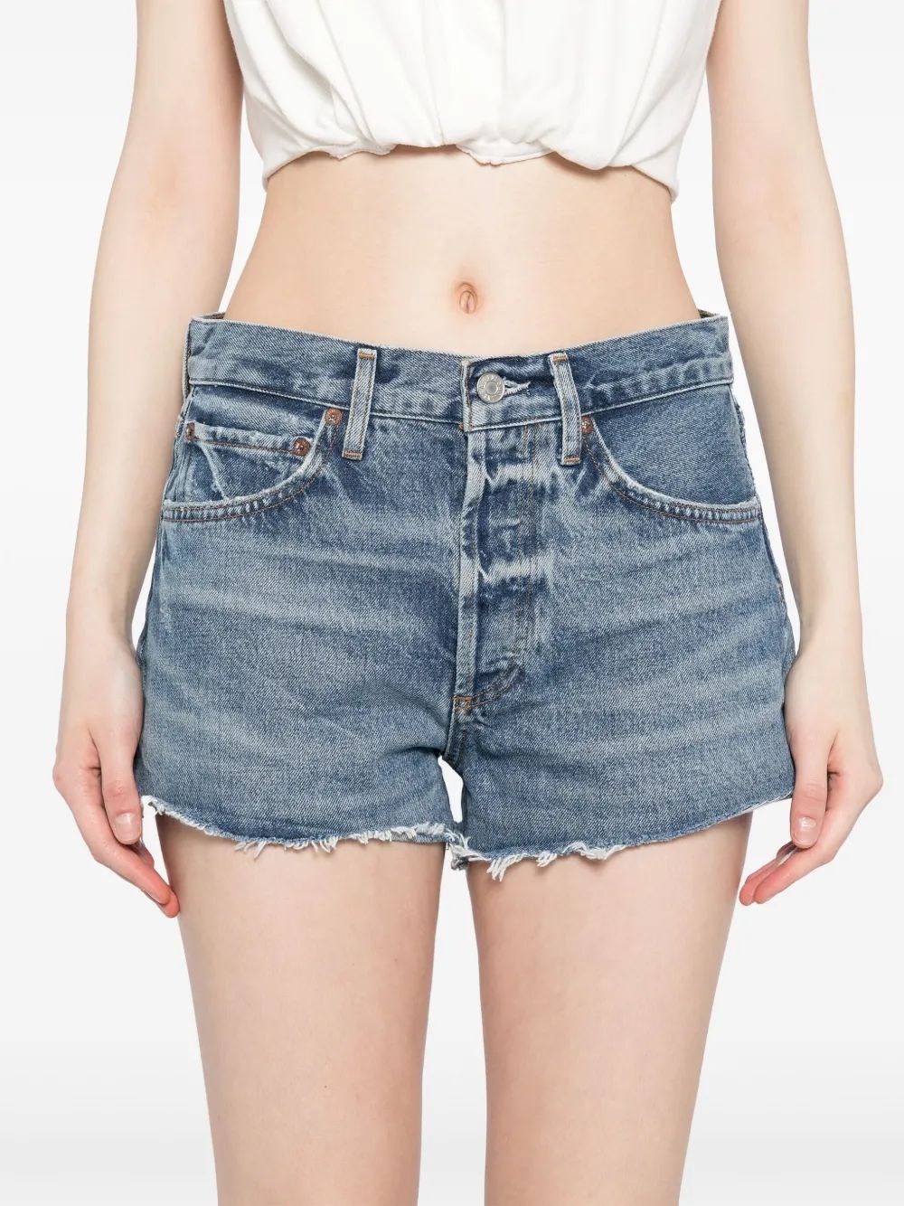 AGOLDE DENIM SHORTS WITH BELT LOOPS
