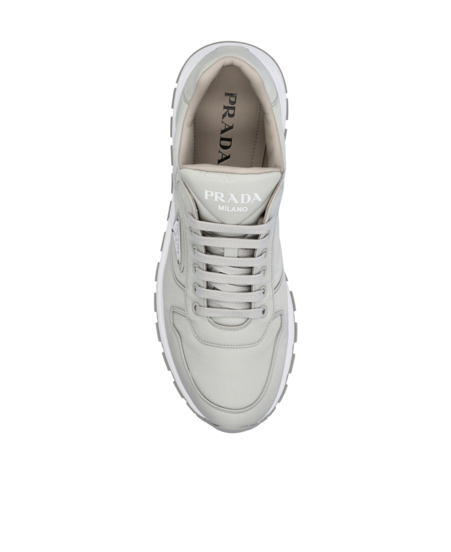 Prada Mens Grey Prax 01 Re-nylon Logo-plaque Recycled-nylon Low-top Sneakers In Granite Ash