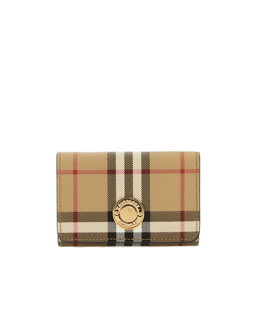 Burberry Check-print Folded Wallet In Nude