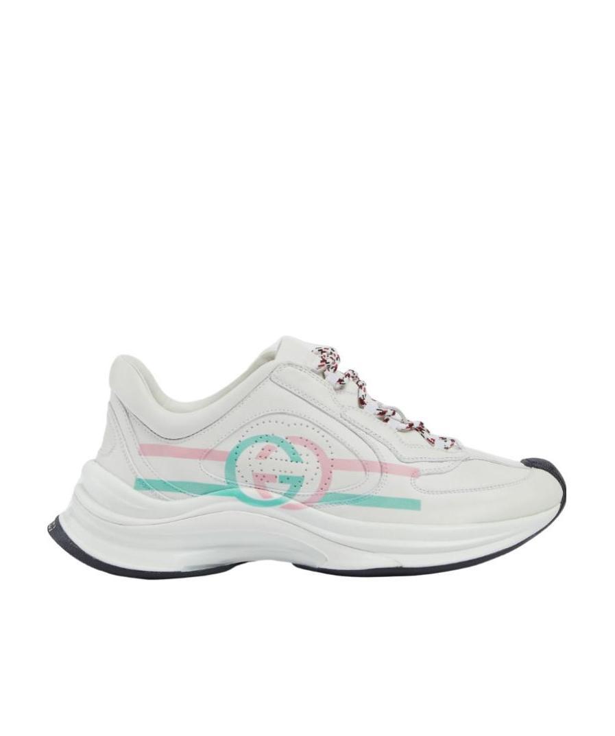 Shop Gucci Run Leather Sneakers In White