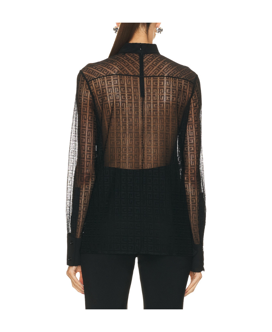 Givenchy 4g-pattern Silk Blouse In Black