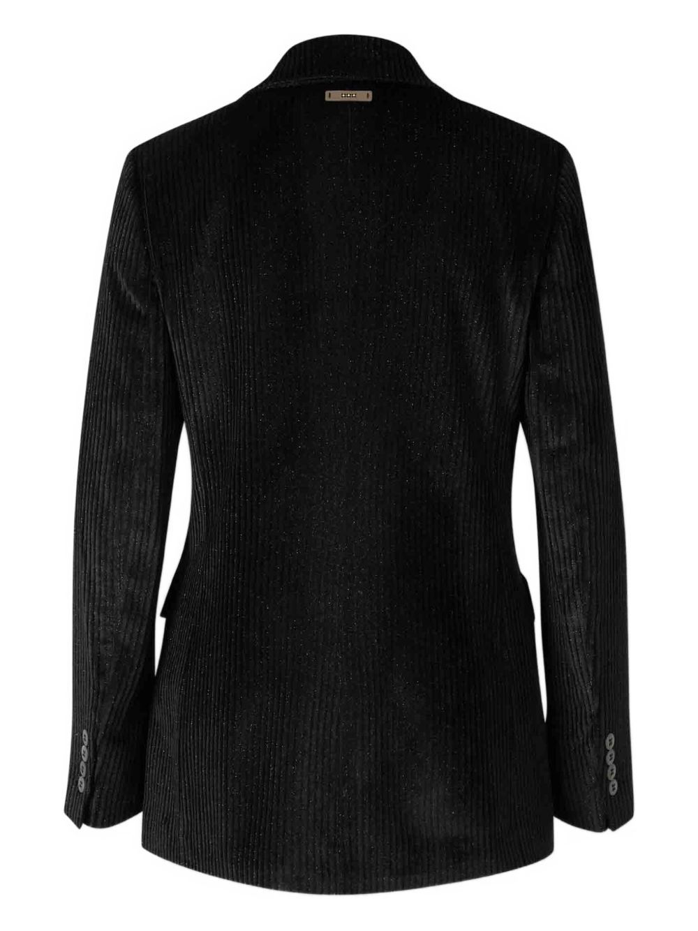 Peserico Collared Long-sleeved Suit Jacket In Black