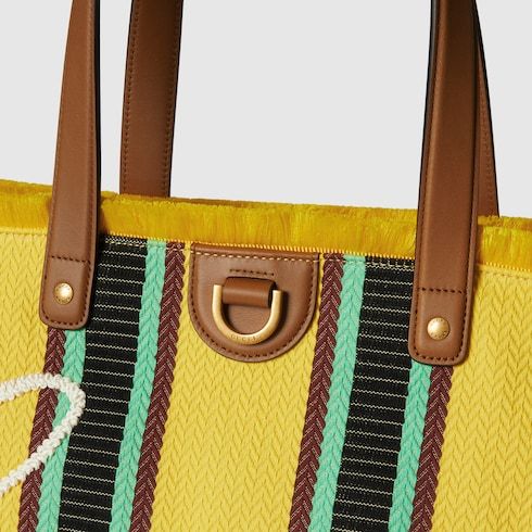 Gucci Embroidered Medium Canvas Tote Bag