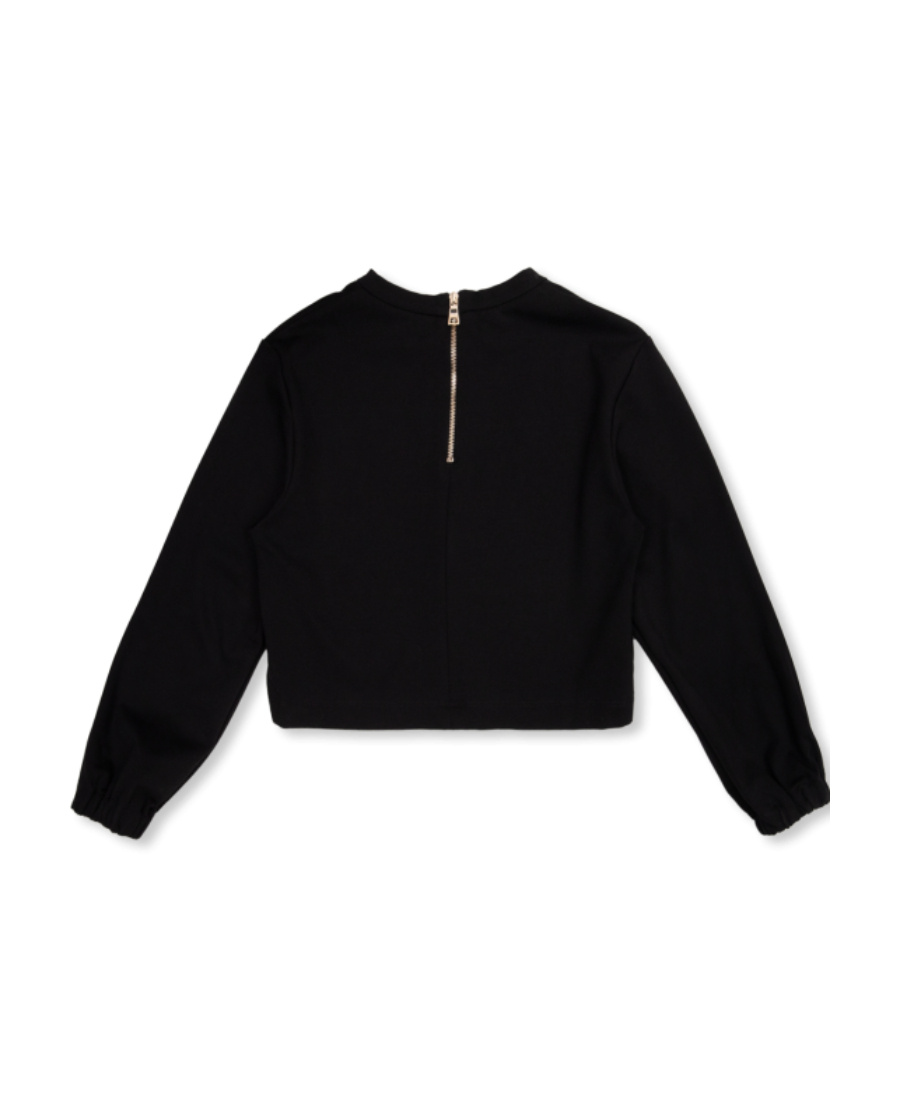 Shop Balmain Logo-embellished Long-sleeved T-shirt In Black