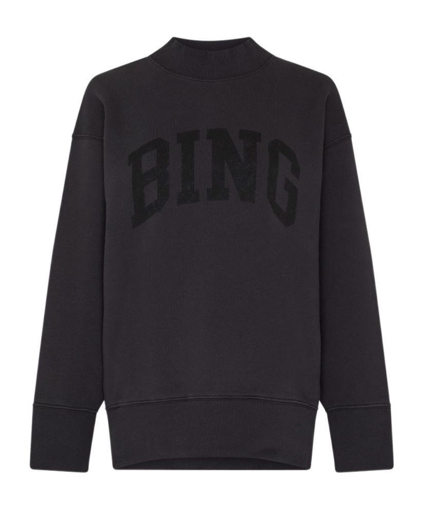 Shop Anine Bing Bradie Sweatshirt In Water-washed Black