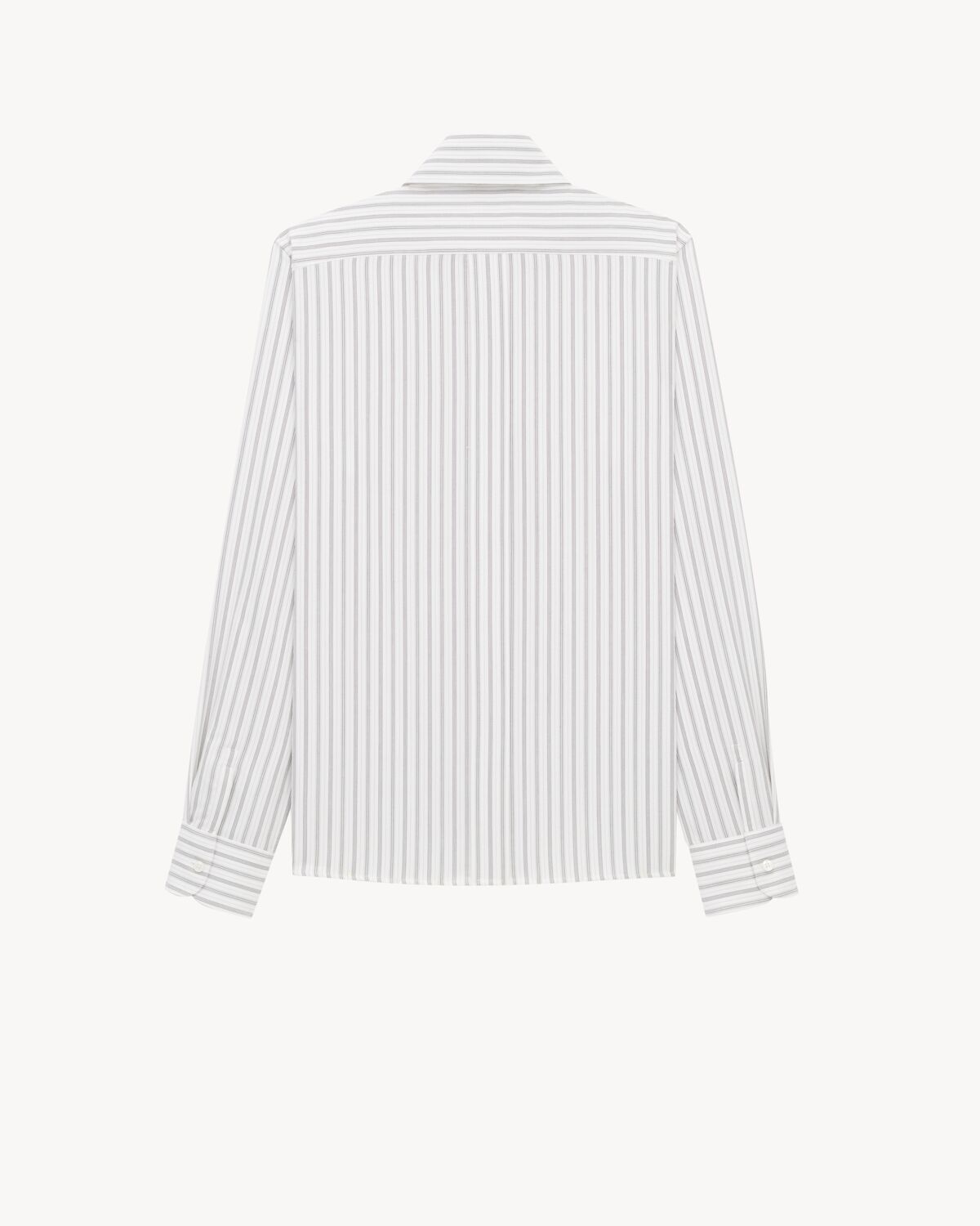 Saint Laurent Cassandre Striped Cotton Shirt Shirts Black In Multi