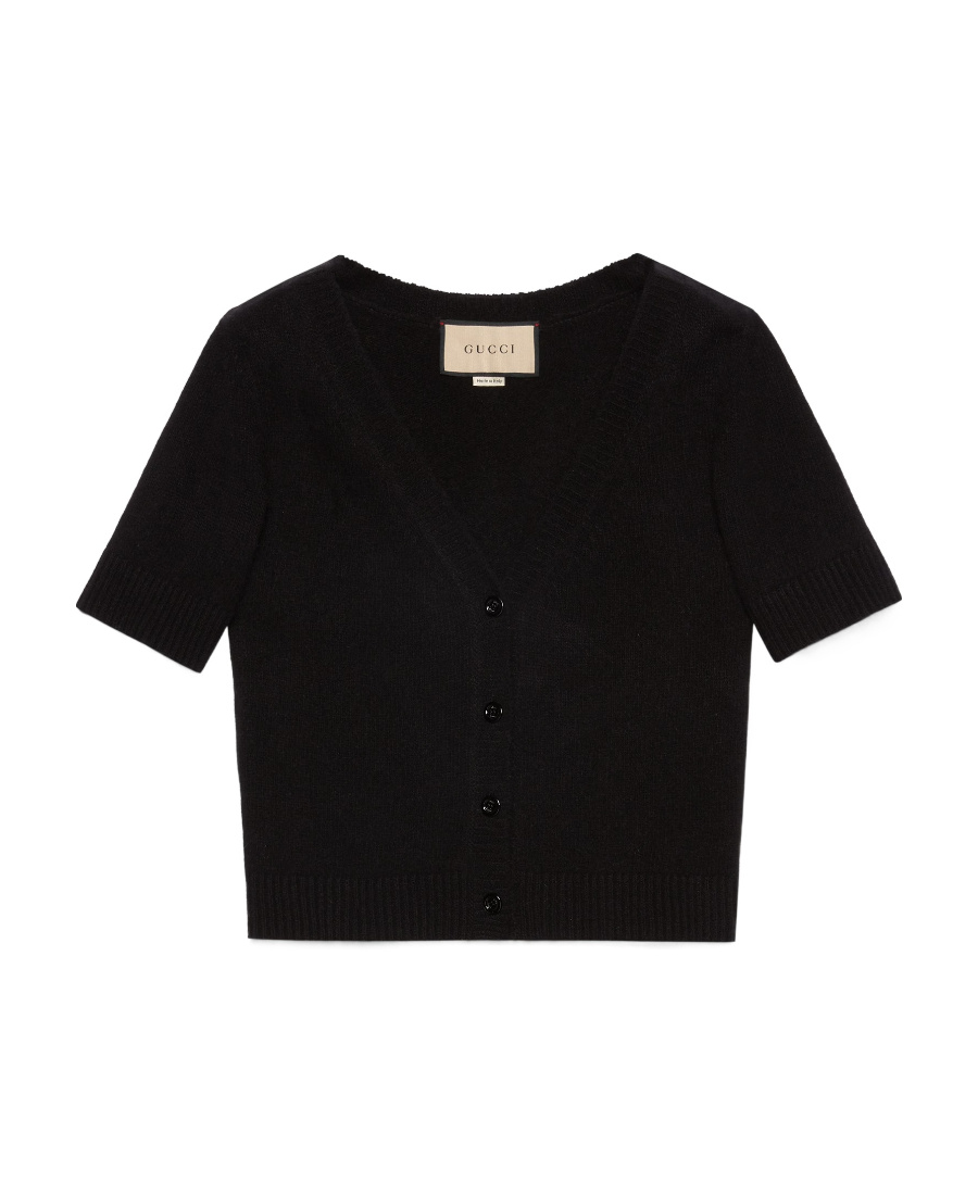 Gucci V-neck Wool-cashmere Cardigan In Black