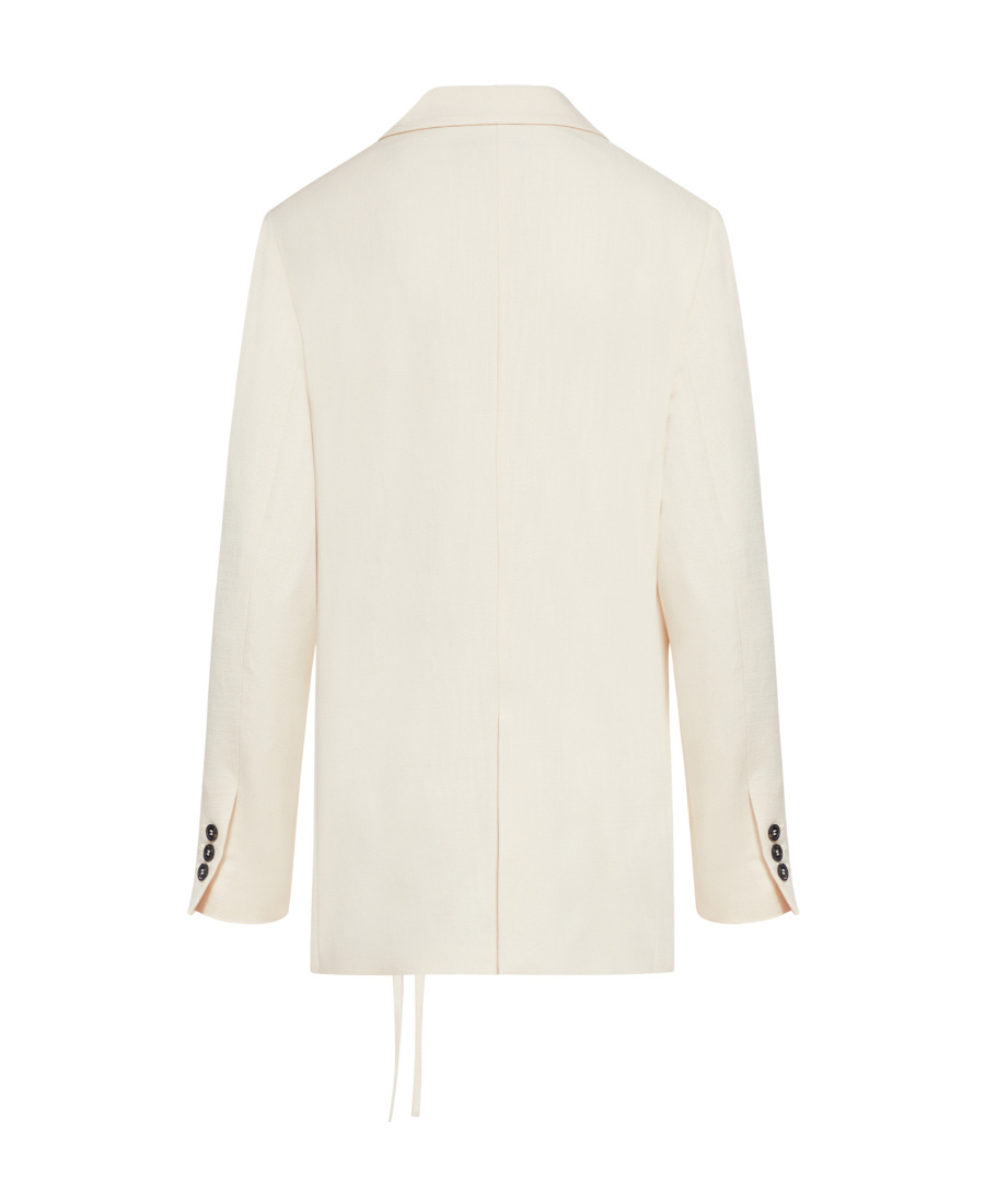 Msgm Lace-up Tailored Blazer In White