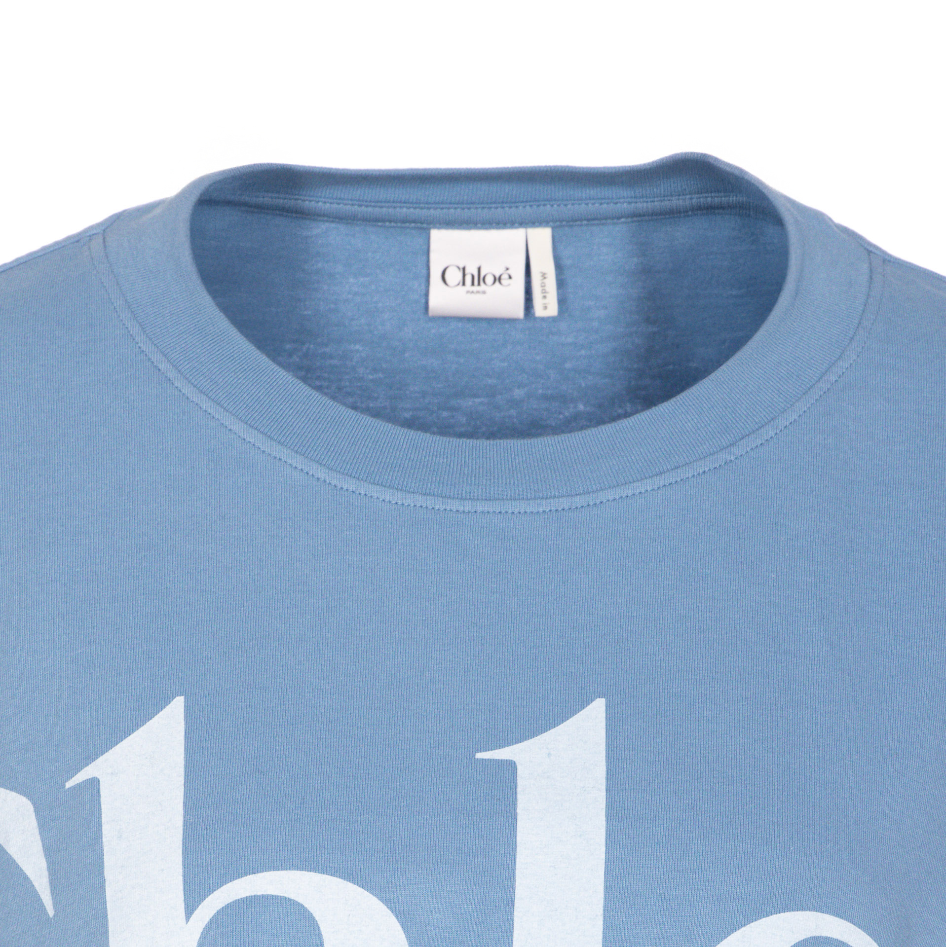Chloé Oversize Signature Logo Crop Graphic T-shirt