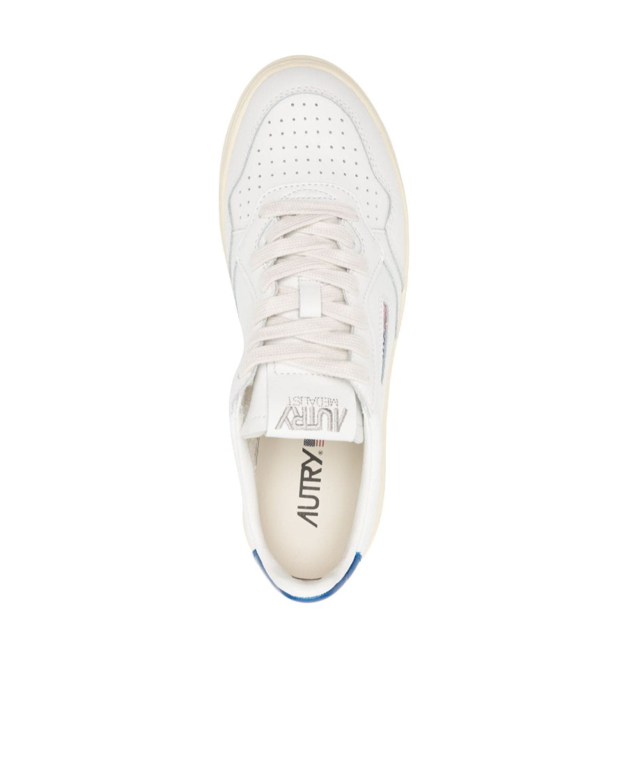 Autry White Leather Light Blue Medalist Sneakers In White