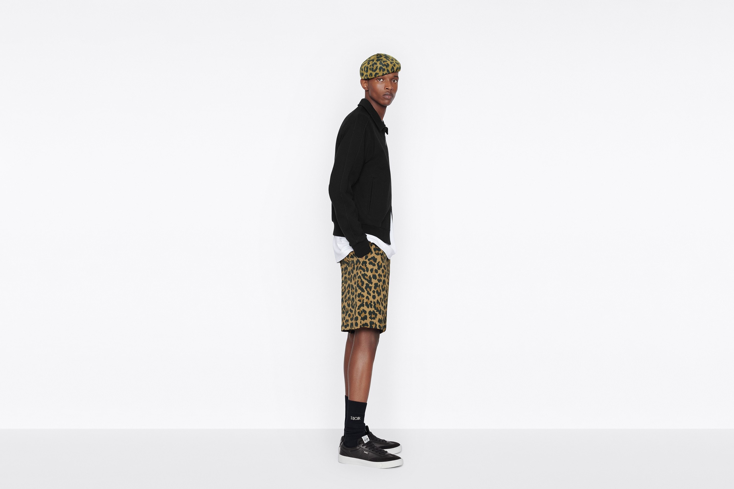 Dior Leopard-print Shorts In Black