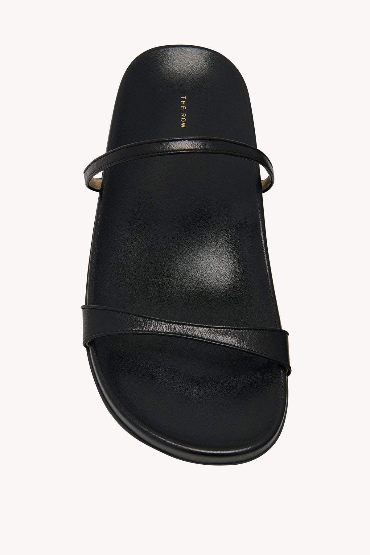 The Row Hugh Leather Slipper In Black