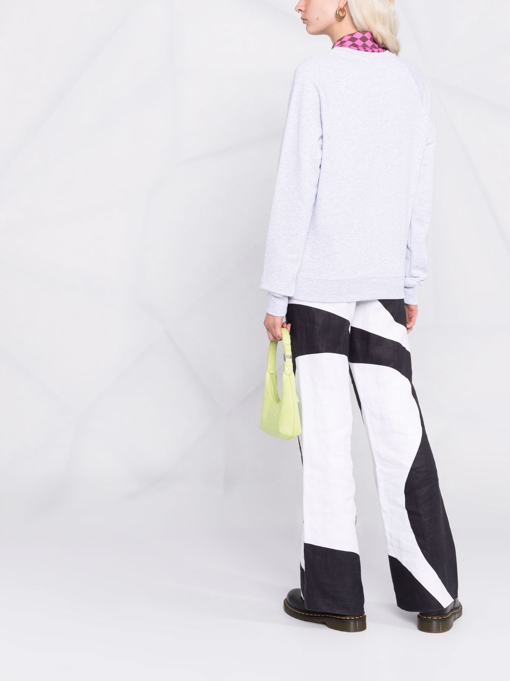 Msgm Logo Printed Crewneck Sweatshirt In White