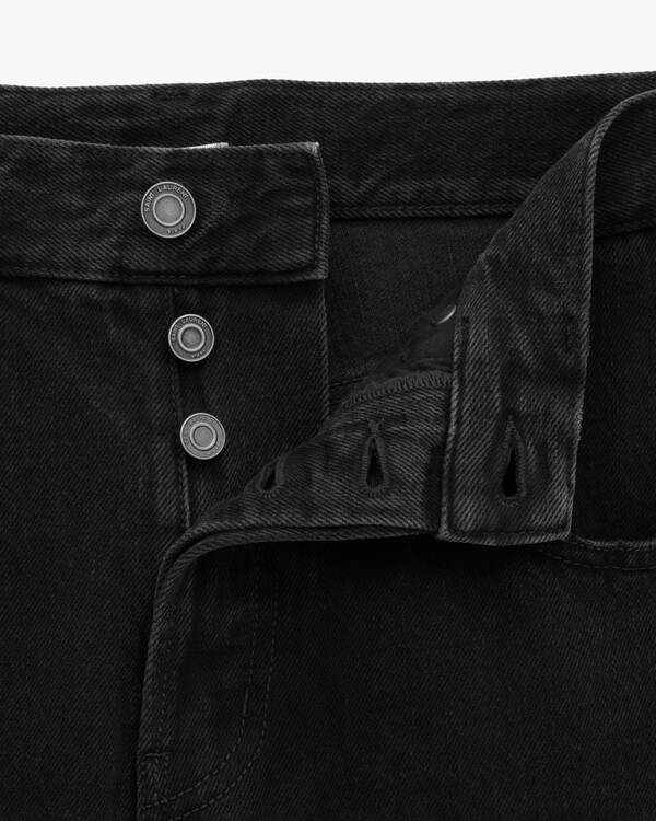 Saint Laurent Oklahoma Jeans In Black Denim In Black
