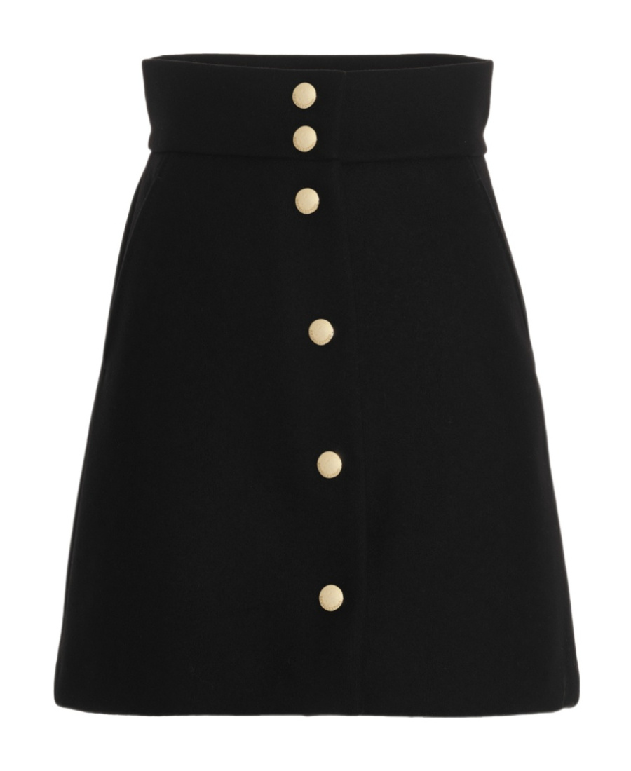 Red Valentino Emblem High Waist Skirt In Black