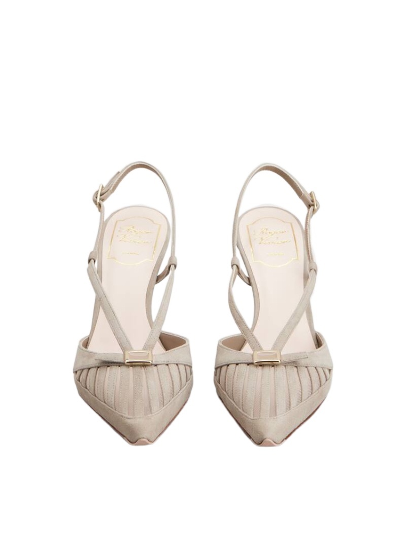 Roger Vivier Virgule D'orsay Pumps In Suede In Gray