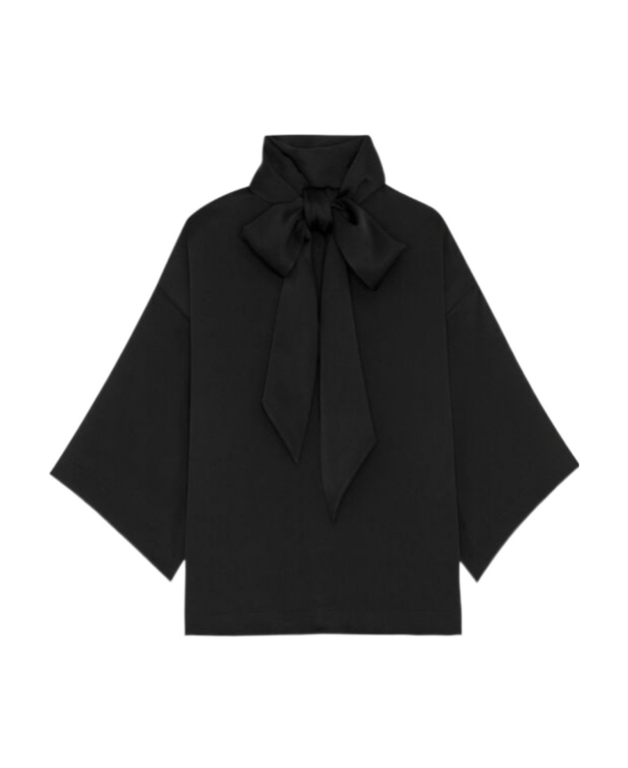 Saint Laurent Blouse In Crepe Satin In Black