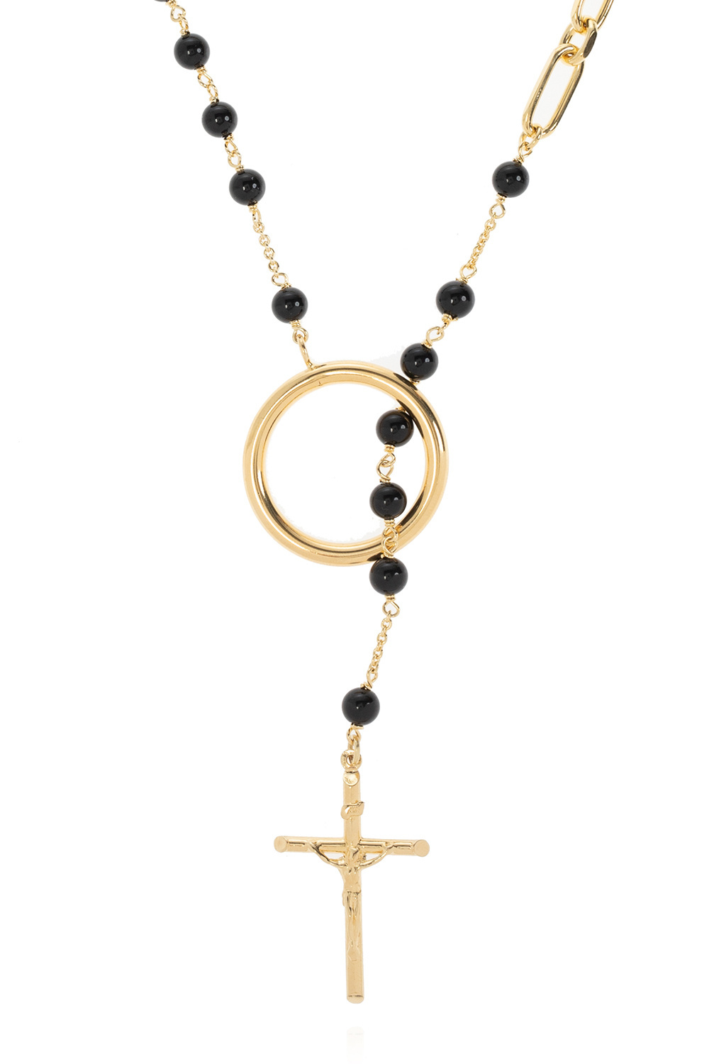 Dolce & Gabbana Cross Pendant Necklace In Yellow