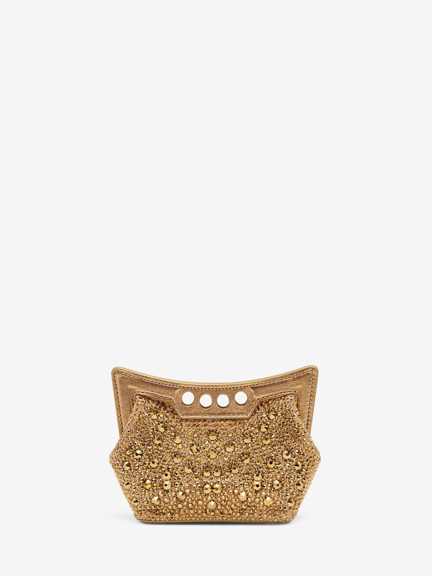 Alexander Mcqueen Extra Small Peak Shoulder Bag In Gold