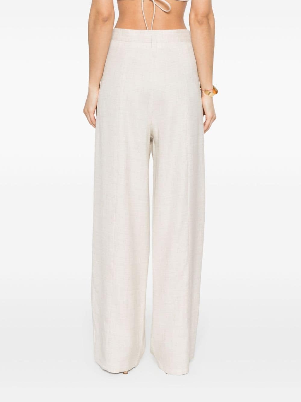 Philosophy Di Lorenzo Serafini Slub Pleated Straight Trousers In White