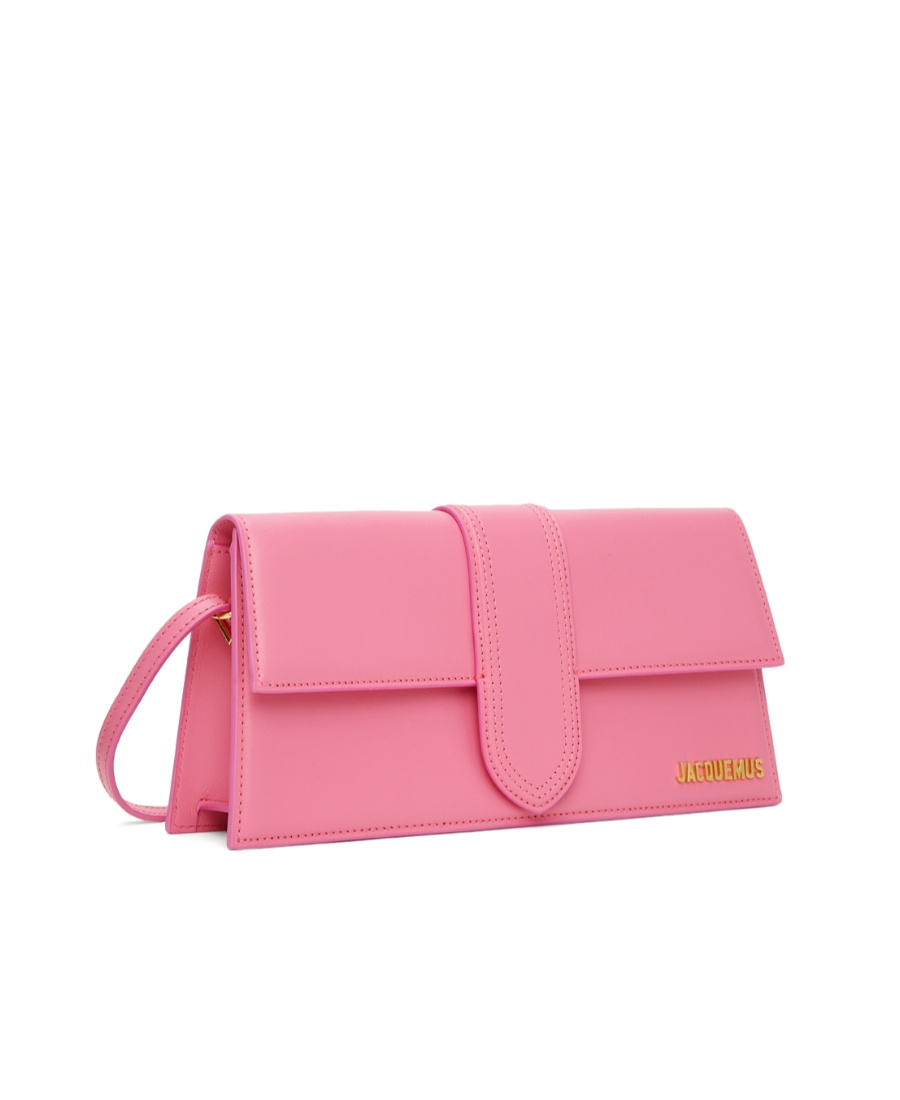 Jacquemus Le Bambino Long Leather Shoulder Bag In Pink