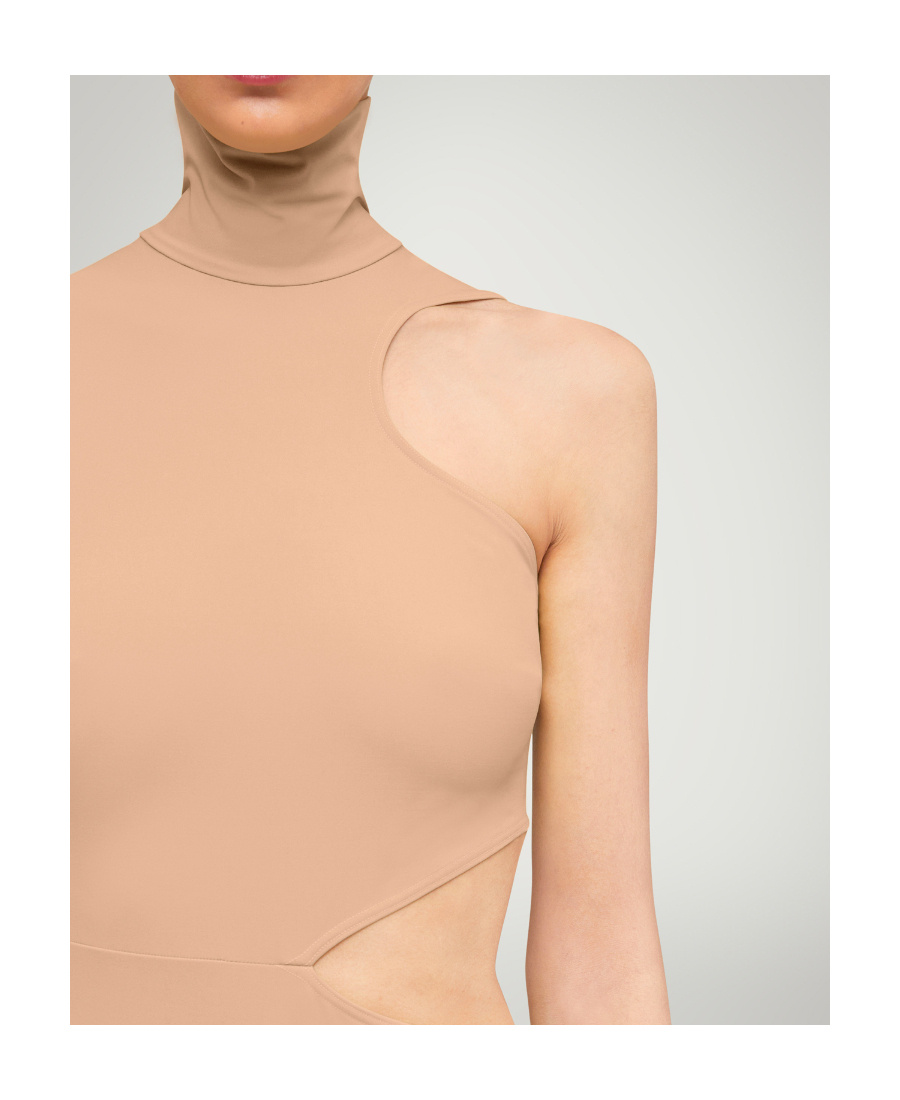 Wolford Warm Up Cut-out Bodysuit In Nude