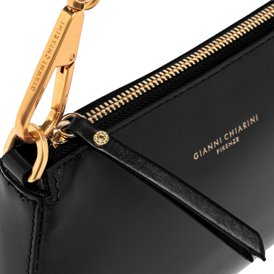 Gianni Chiarini Brooke Black Smooth Leather Clutch In Black