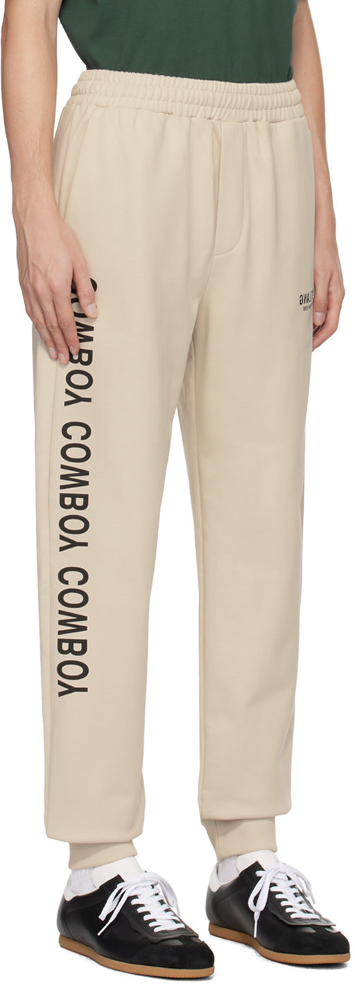 Helmut Lang Beige Scribble Sweatpants