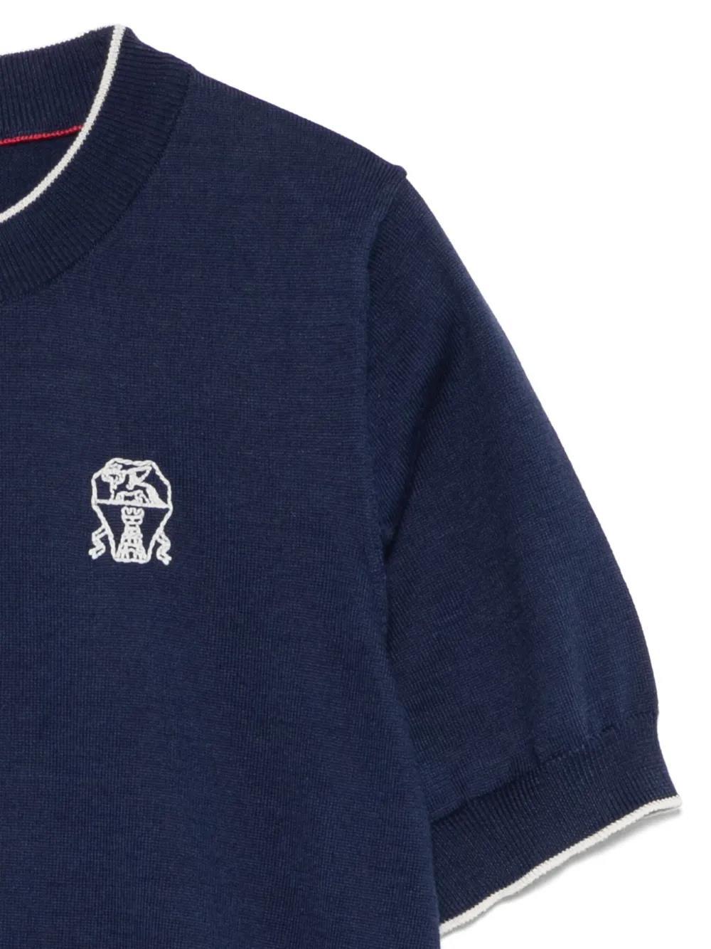 Brunello Cucinelli Short-sleeved T-shirt In Blue