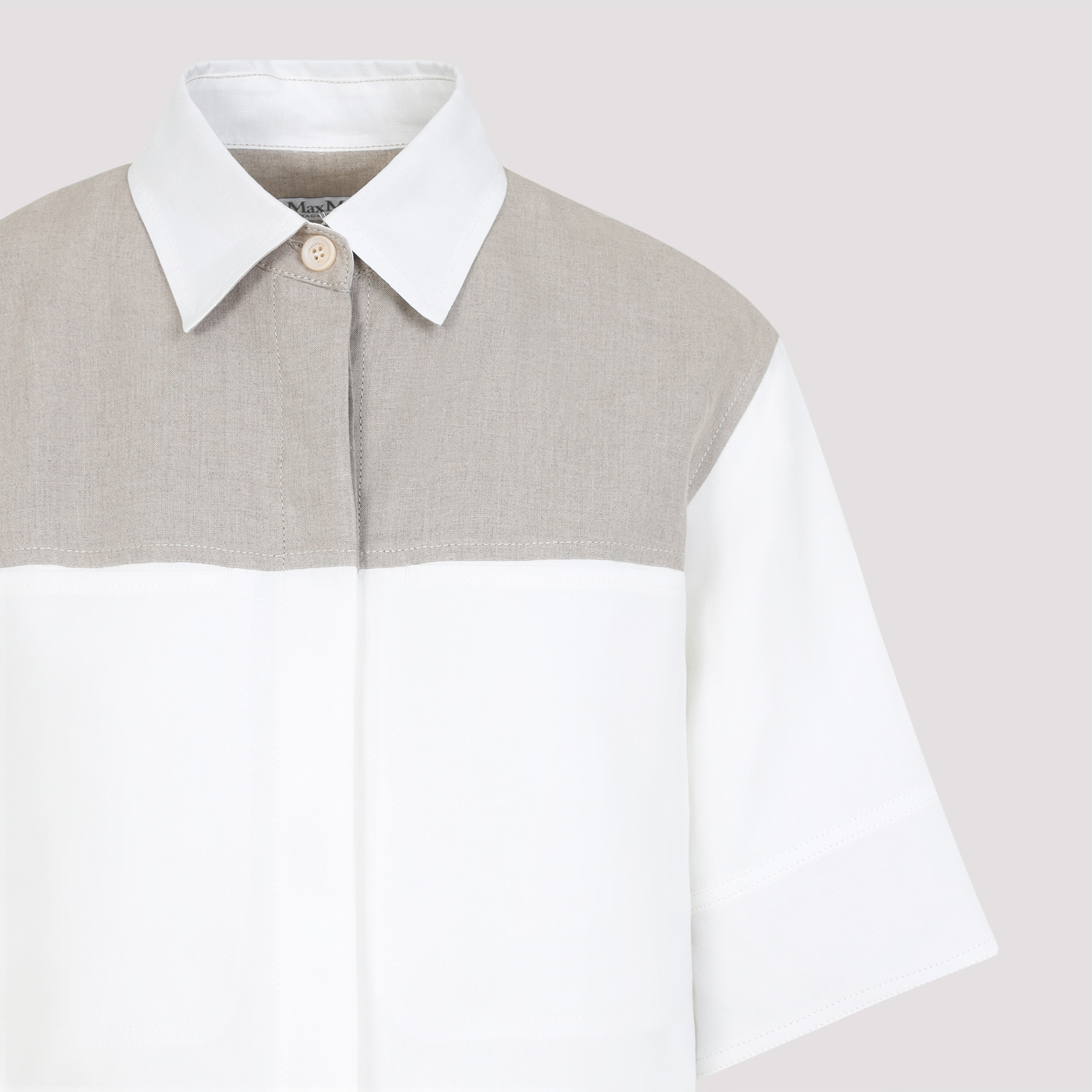 Max Mara Short-sleeved Shirt In White