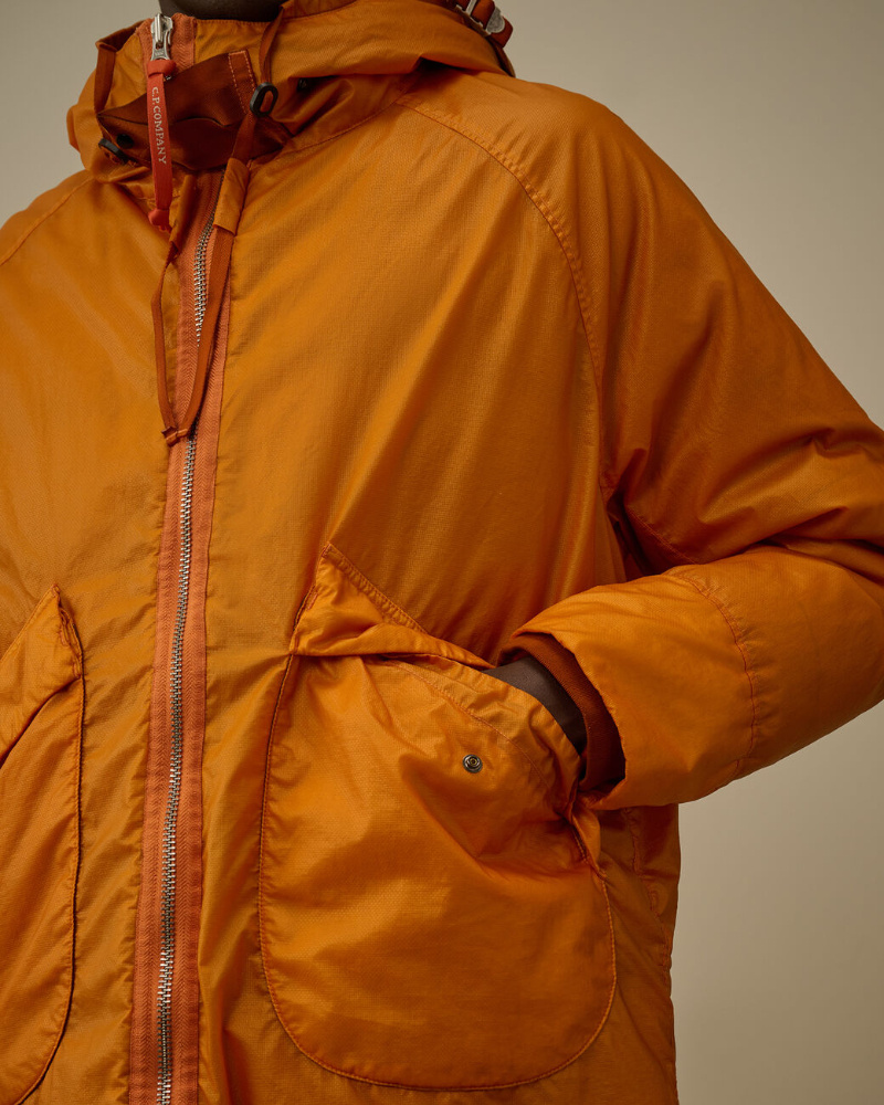 C.p. Company Opal Goggle Down Jacket In Orange