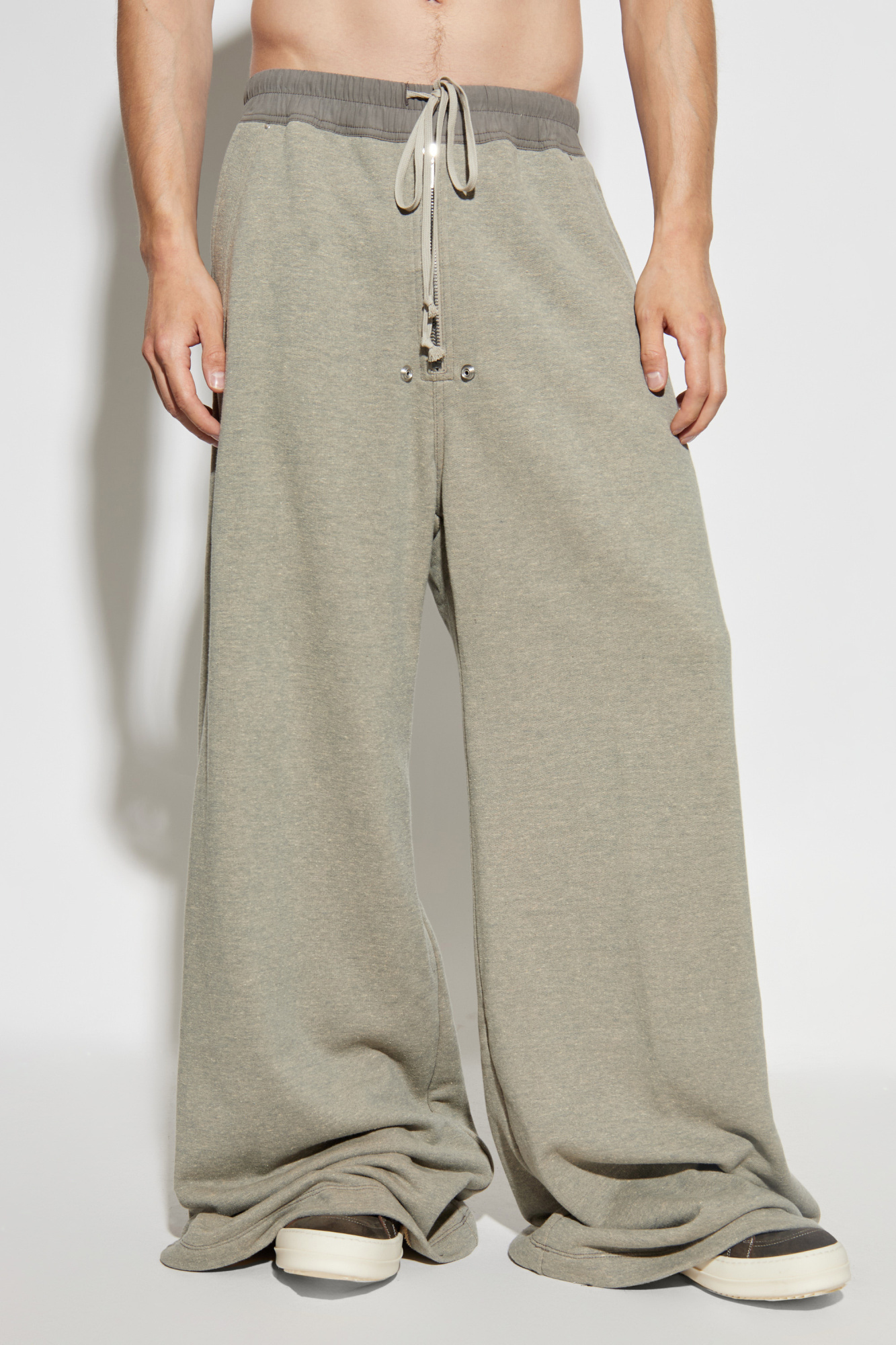 Rick Owens Drkshdw Wide-leg Trousers With Side And Back Pockets In Green