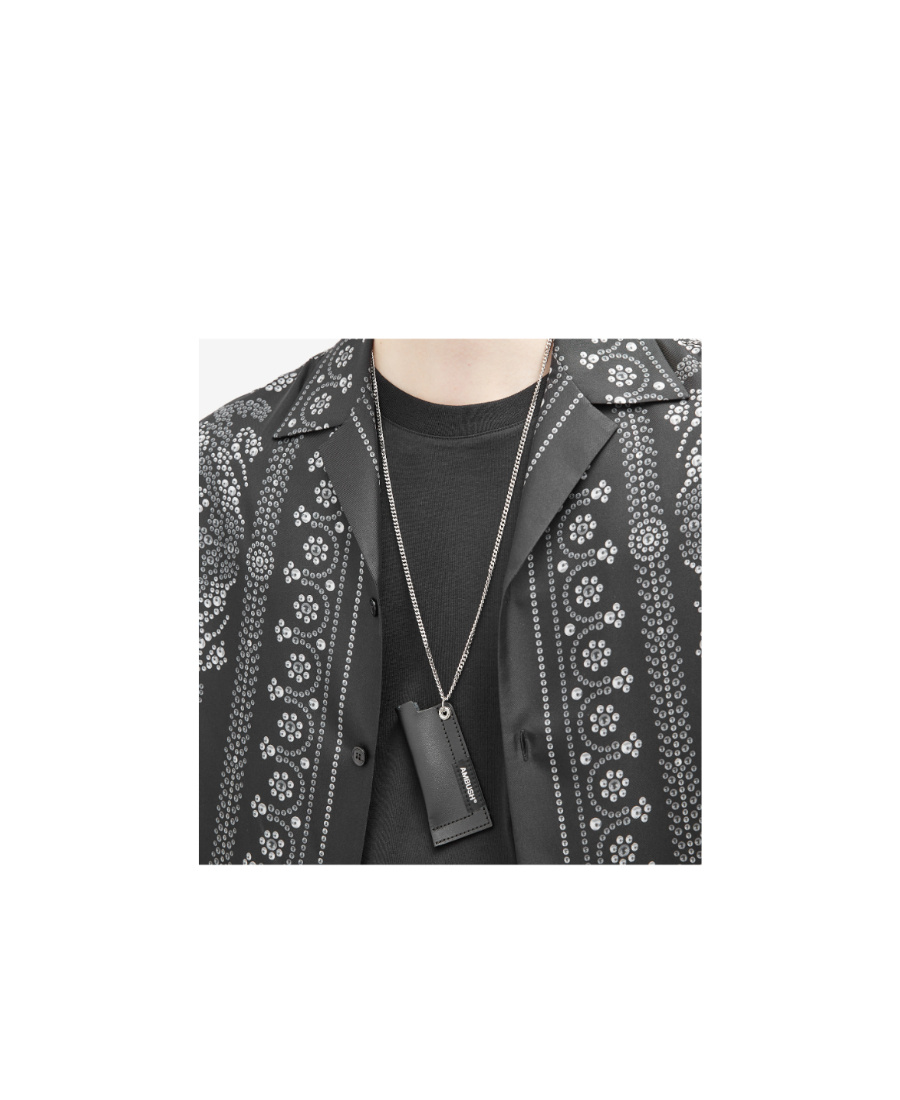 Ambush Leather Lighter Case Necklace In Black
