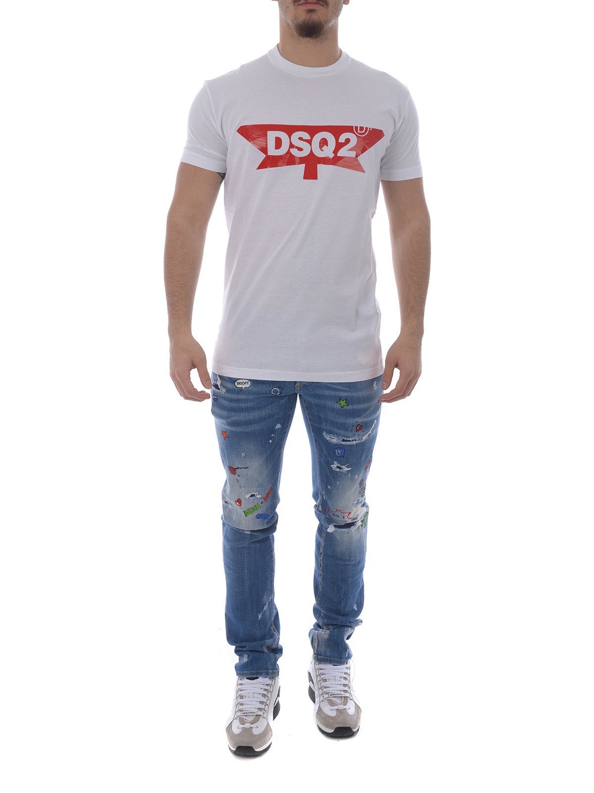 Dsquared2 Logo Printed T-shirt In White
