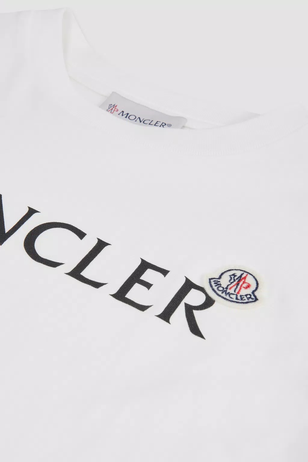 Moncler Enfant Logo Patch Crewneck T-shirt In White