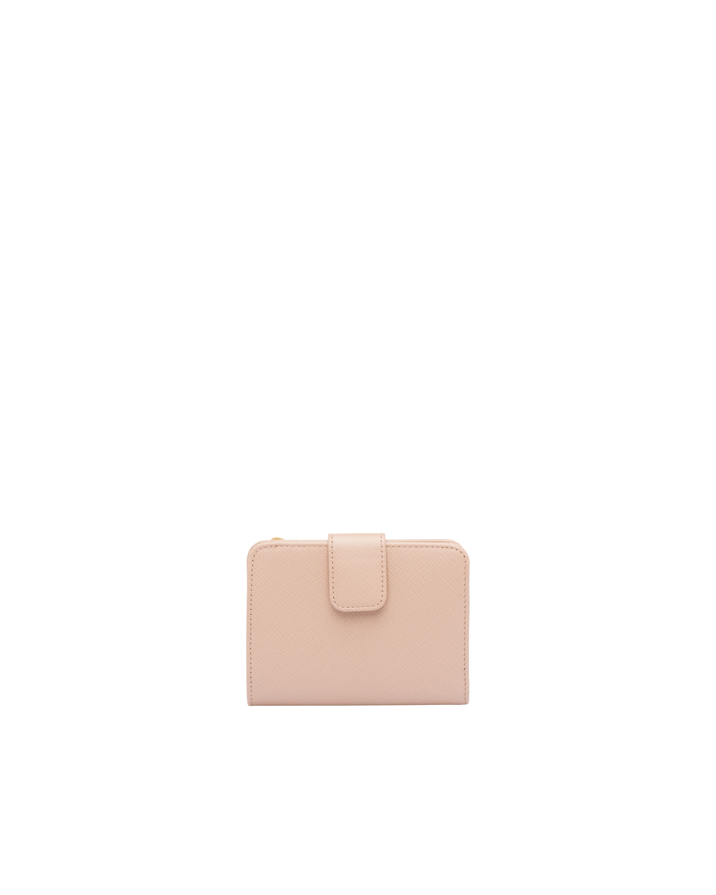 Prada Saffiano Leather Card Holder In Nude