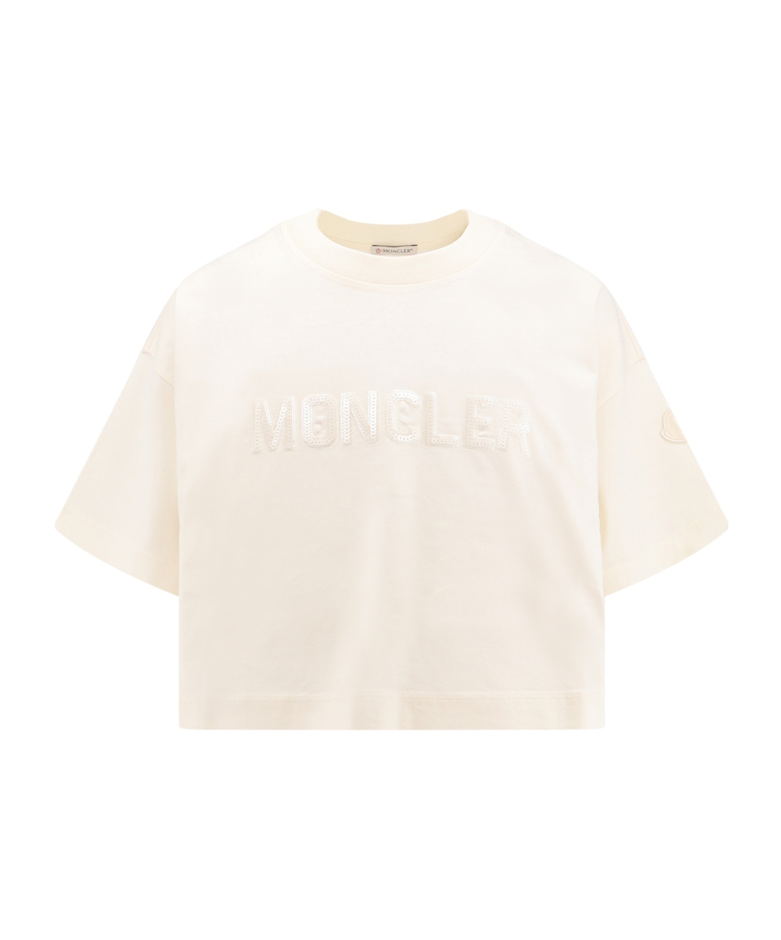 Moncler Sequin-embellished T-shirt In White