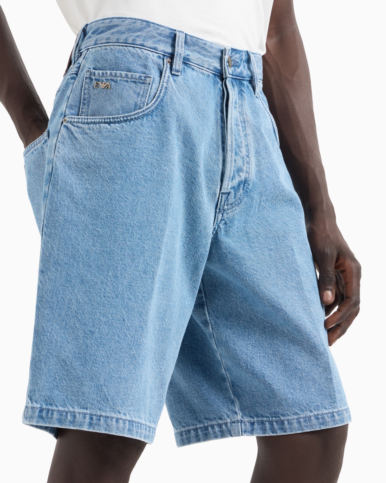 Emporio Armani Men's Denim Bermuda Shorts In Blue