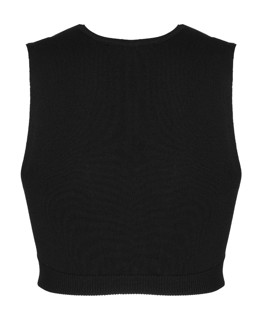 Max Mara Logo Knitted Vest In Black