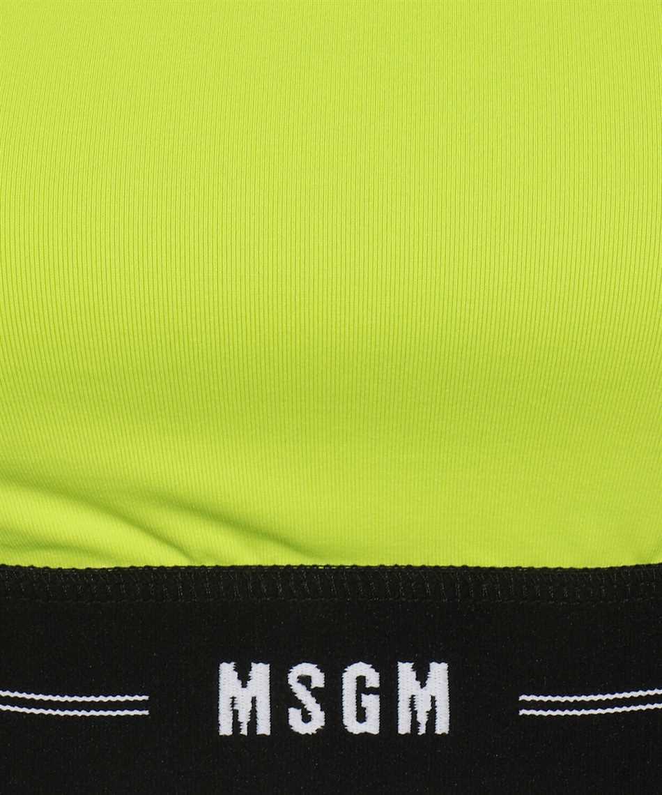 Msgm Long Sleeve Crop Top In Green